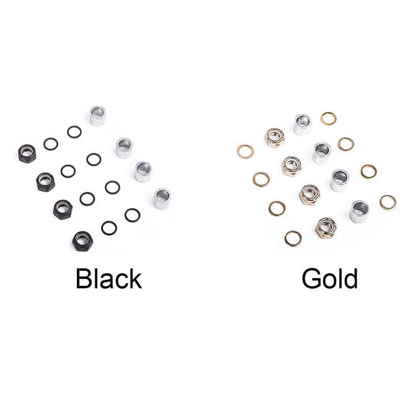 CfoPiryx Skateboard Truck Speed Kit Durable Round Metal Spacers Washers Repair Nuts Kit Washers Nuts Spacers for Bearing Performance Men Women Outdoor Skateboarding Trucks - Image 4